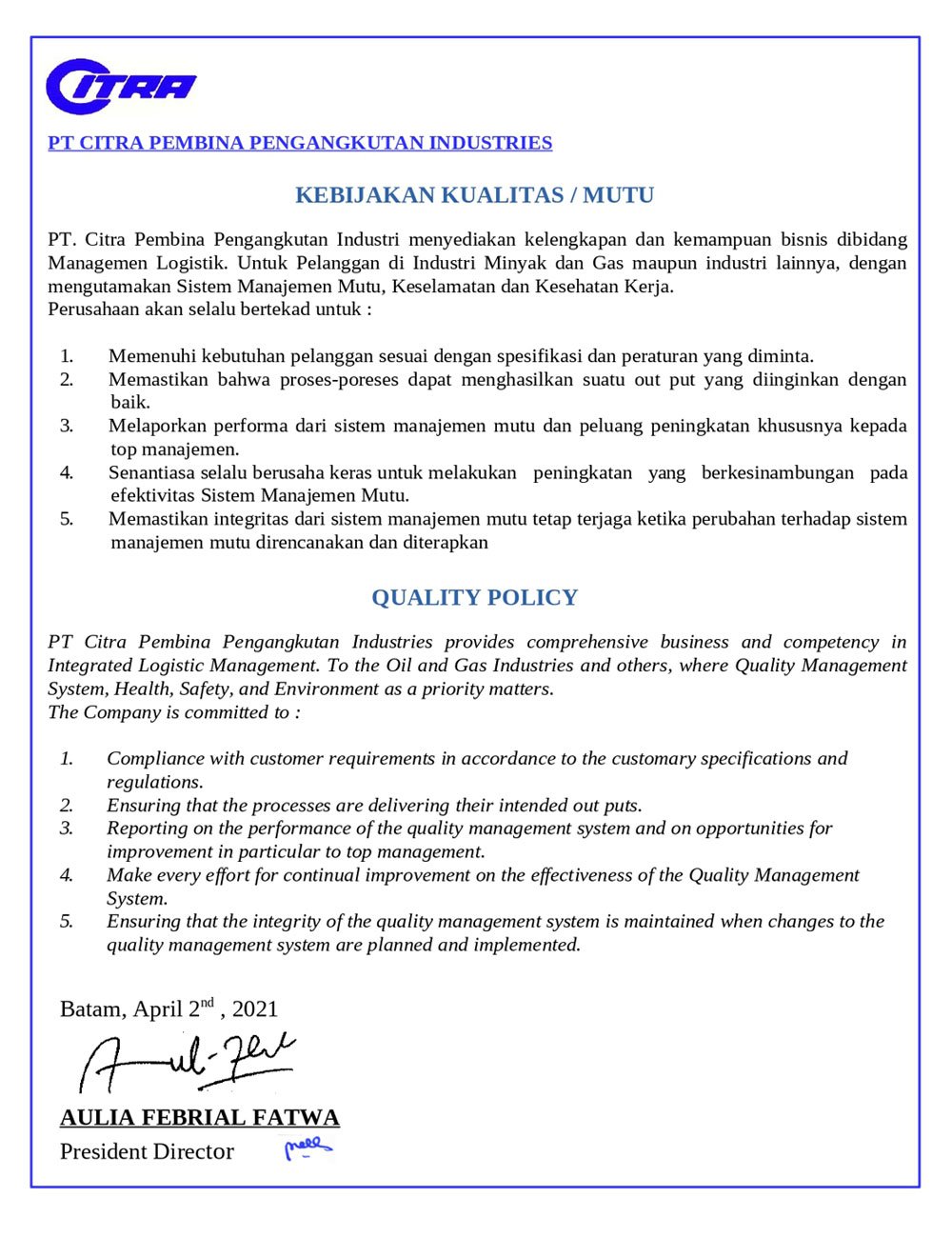 qhse-cppi